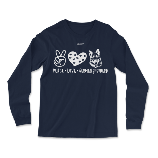 Peace Love German Shepherd Long Sleeve Shirt