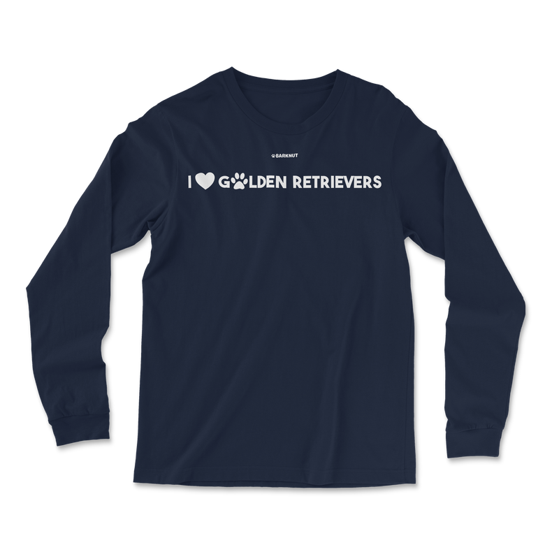 Load image into Gallery viewer, I Heart Golden Retrievers Black Long Sleeve Shirt
