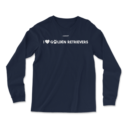 I Heart Golden Retrievers Black Long Sleeve Shirt