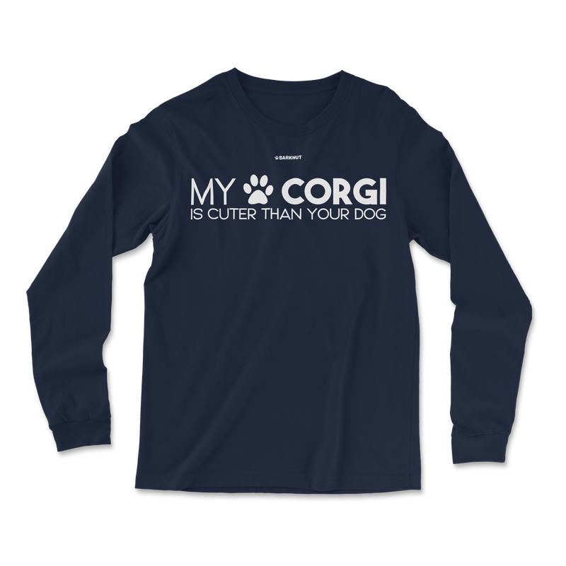 Load image into Gallery viewer, My Corgi Is Cuter Than Your Dog Long Sleeve Shirt
