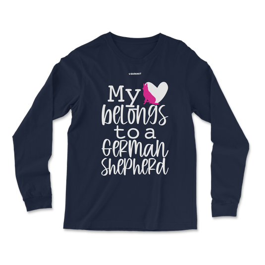 My Heart Belongs to A German Shepherd Long Sleeve Shirt