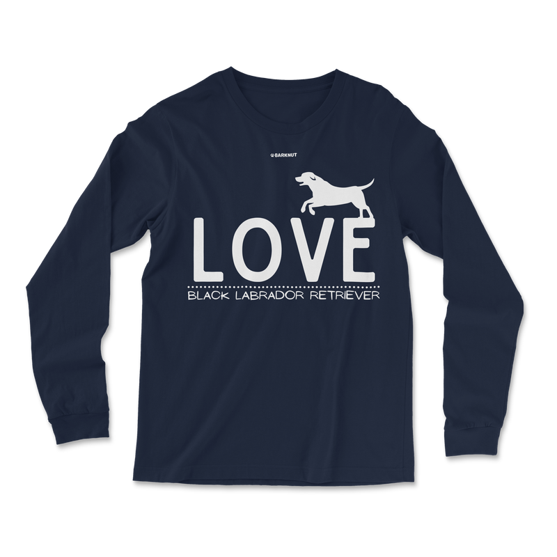 Load image into Gallery viewer, Love Black Labrador Retriever Long Sleeve Shirt
