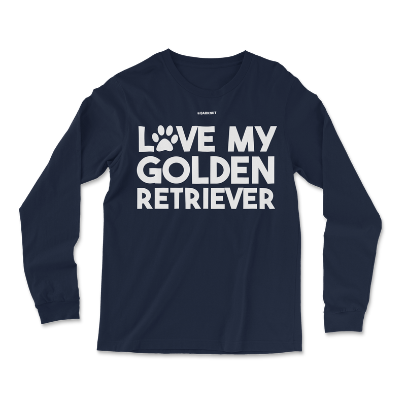 Load image into Gallery viewer, Love My Golden Retriever Paw Print Long Sleeve Shirt
