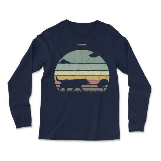 Labrador Retriever Retro Sunset Long Sleeve Shirt