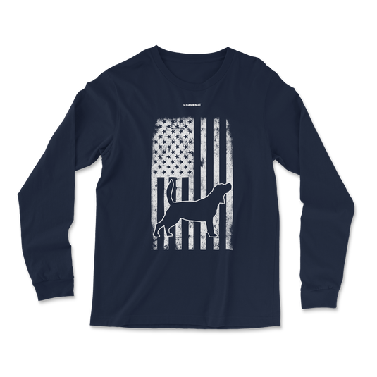 Beagle American Flag Long Sleeve Shirt