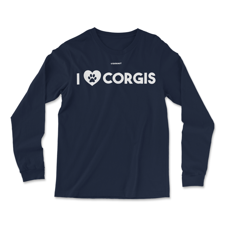 Load image into Gallery viewer, I Love Corgis Heart Long Sleeve Shirt
