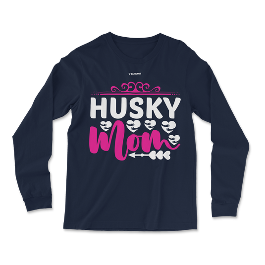 Husky Pink Mom Long Sleeve Shirt