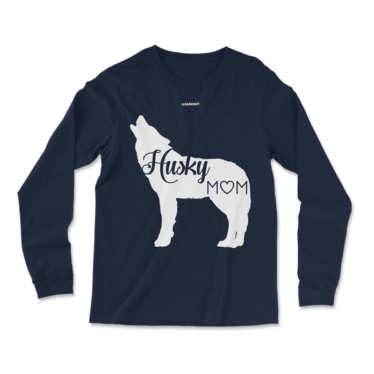 Husky Mom Silhouette Long Sleeve Shirt