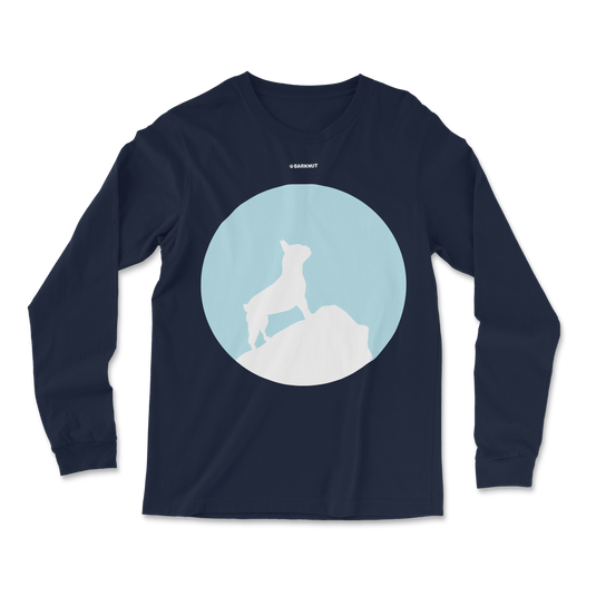 French Bulldog Silhouette And Moon Long Sleeve Tee