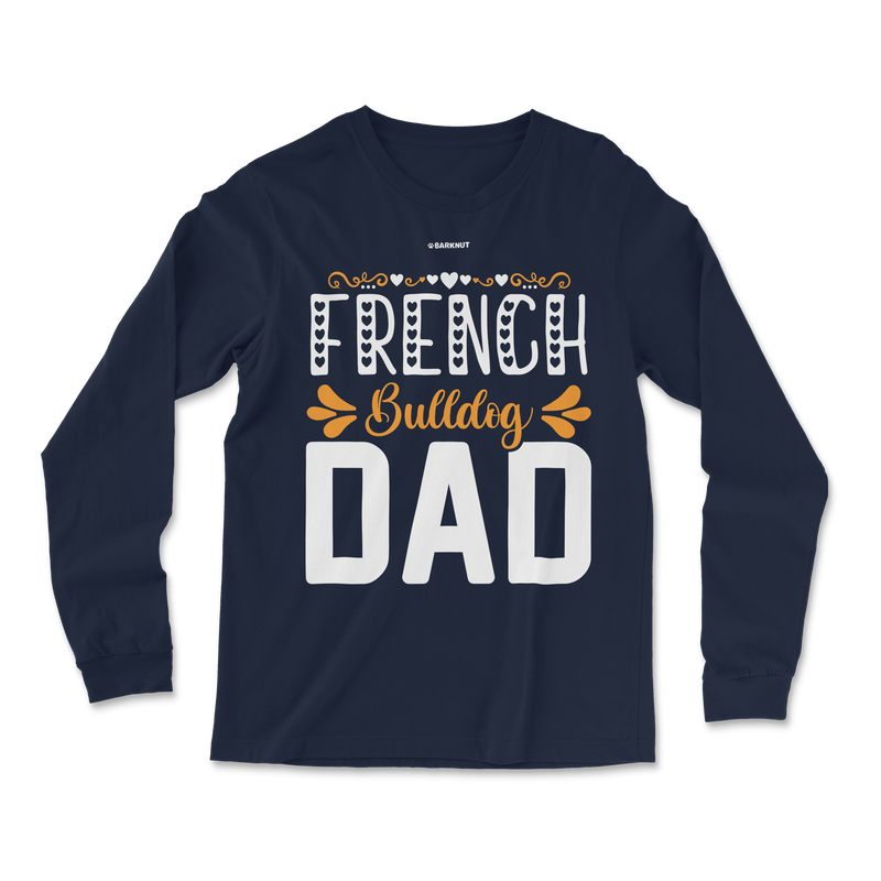 Load image into Gallery viewer, French Bulldog Dad Orange Long Sleeve Shirt
