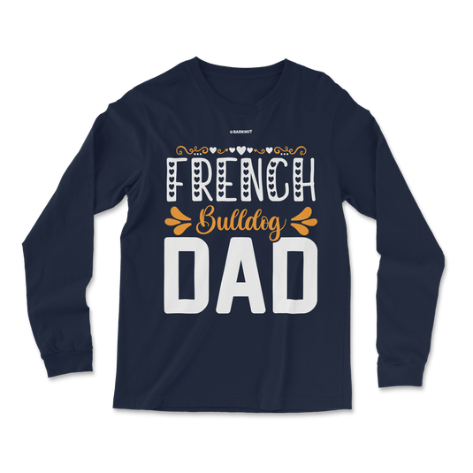 French Bulldog Dad Orange Long Sleeve Shirt