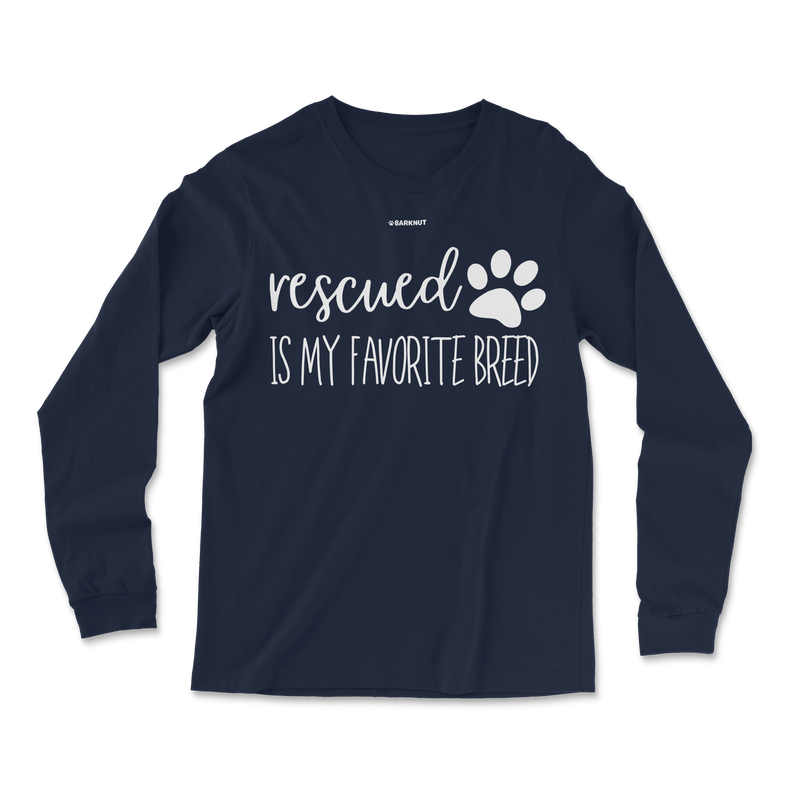 Load image into Gallery viewer, Rescued Is My Favorite Breed Long Sleeve Shirt
