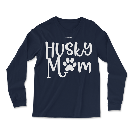 Husky Mom Paw Print Long Sleeve Shirt