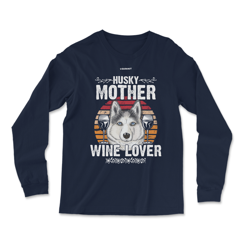 Load image into Gallery viewer, Husky Mother Wine Lover Colors Long Sleeve Shirt
