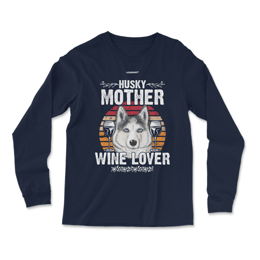 Husky Mother Wine Lover Colors Long Sleeve Shirt