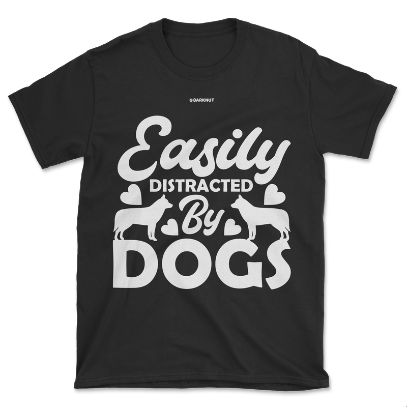 Load image into Gallery viewer, Easily Distracted by Dogs Black Shirt (Men&#39;s/Unisex)
