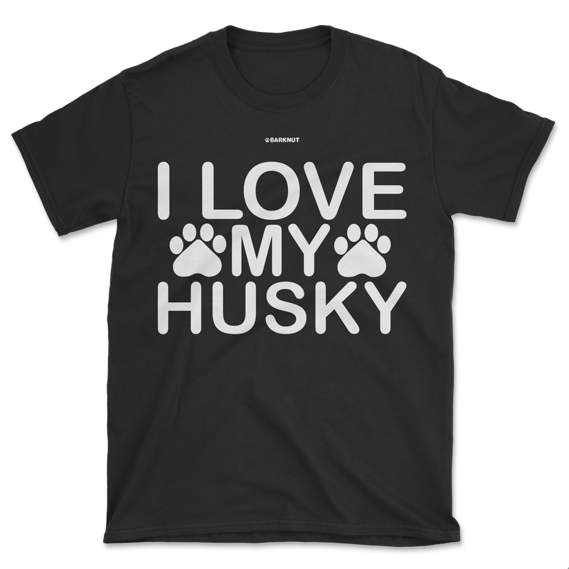 Load image into Gallery viewer, I Love My Husky Paw Print Shirt (Men&#39;s/Unisex)
