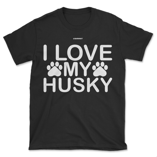 I Love My Husky Paw Print Shirt (Men's/Unisex)