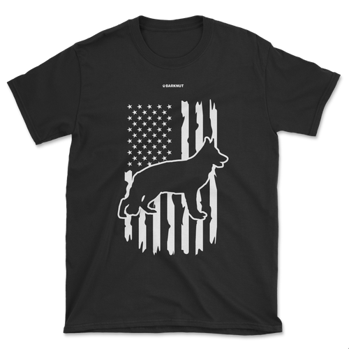 German Shepherd American Flag Shirt (Men's/Unisex)