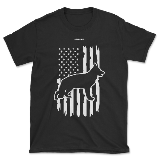 German Shepherd American Flag Shirt (Men's/Unisex)