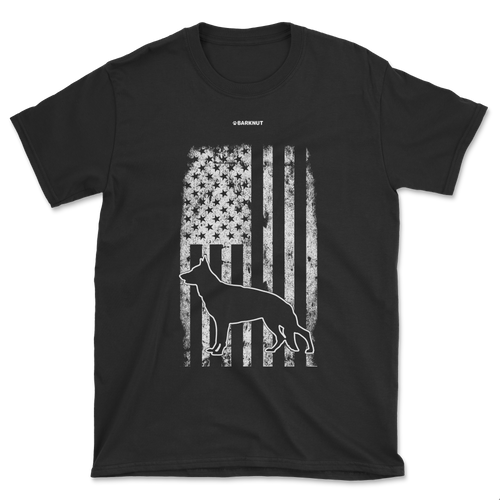 German Shepherd Faded American Flag Shirt (Men's/Unisex)