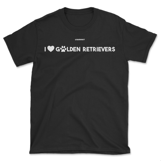 I Heart Golden Retrievers Black Shirt (Men's/Unisex)