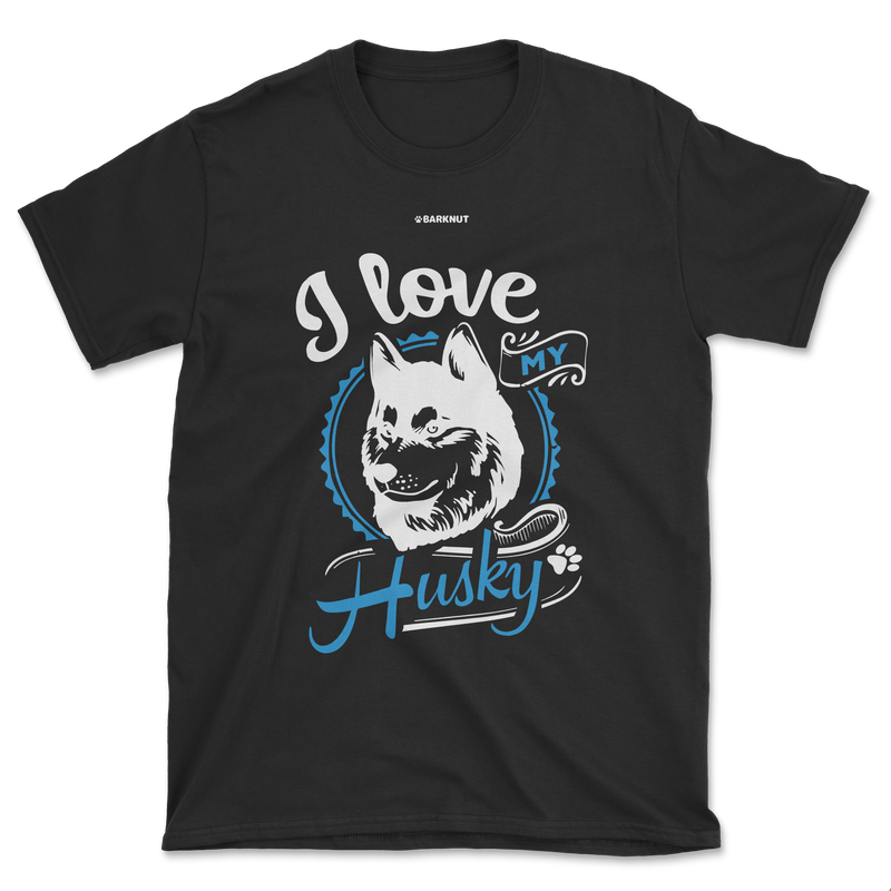 Load image into Gallery viewer, I Love My Husky Blue Shirt (Men&#39;s/Unisex)
