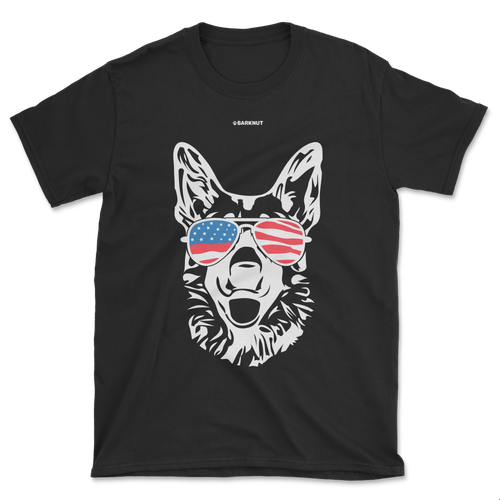 Dog German Shepherd USA Glasses Shirt (Men's/Unisex)