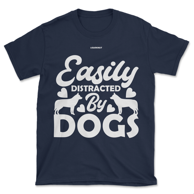 Load image into Gallery viewer, Easily Distracted by Dogs Black Shirt (Men&#39;s/Unisex)
