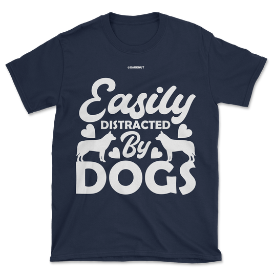 Easily Distracted by Dogs Black Shirt (Men's/Unisex)