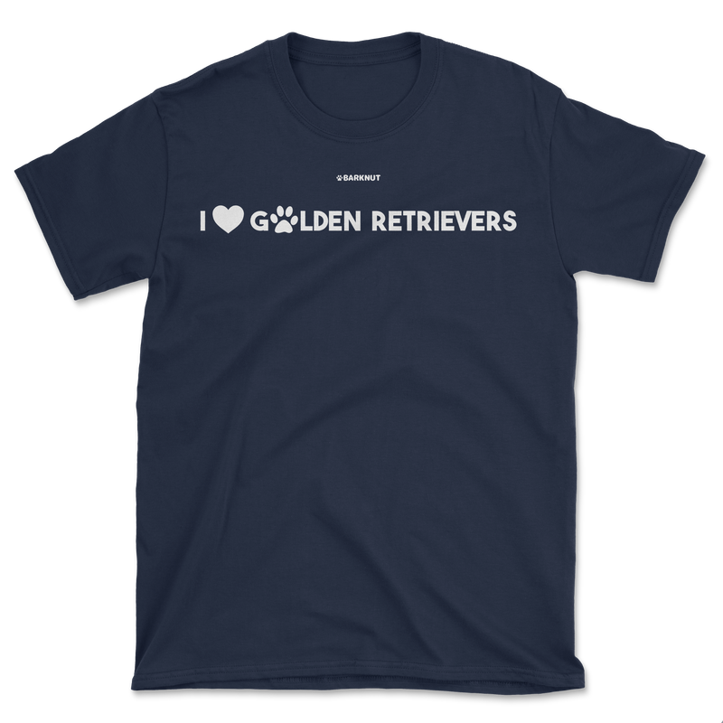 Load image into Gallery viewer, I Heart Golden Retrievers Black Shirt (Men&#39;s/Unisex)
