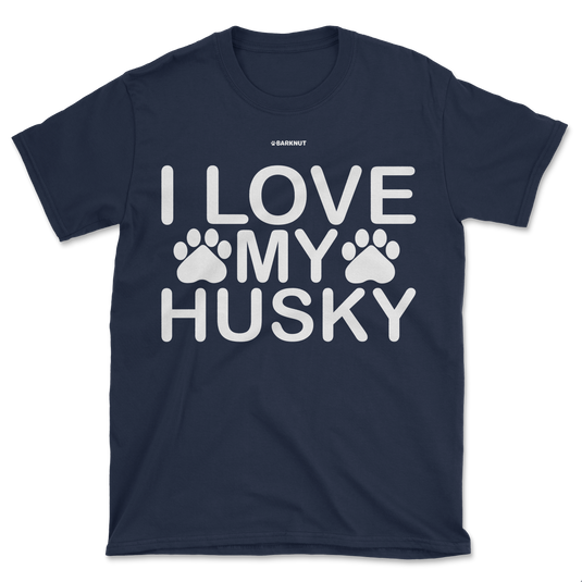 I Love My Husky Paw Print Shirt (Men's/Unisex)