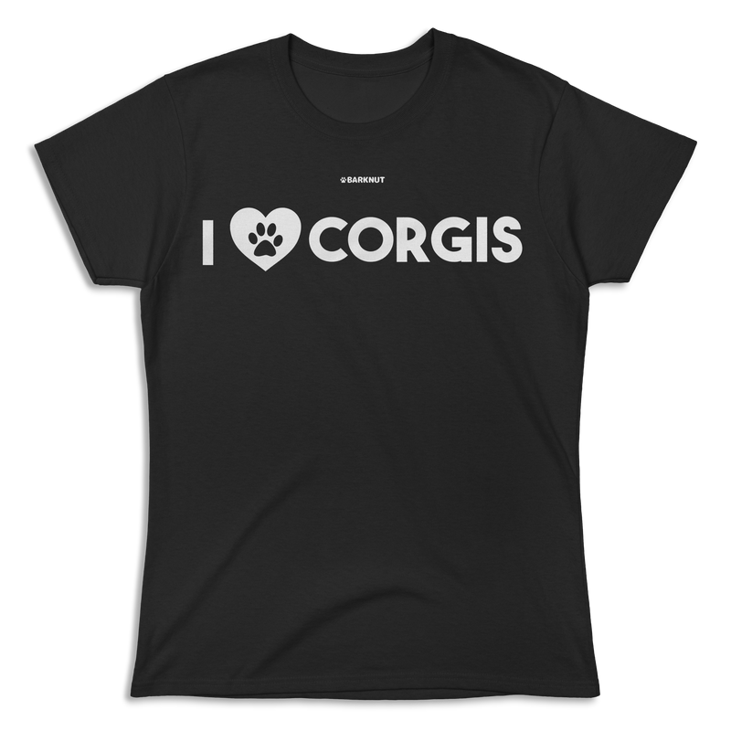 Load image into Gallery viewer, I Love Corgis Heart Shirt (Women&#39;s)
