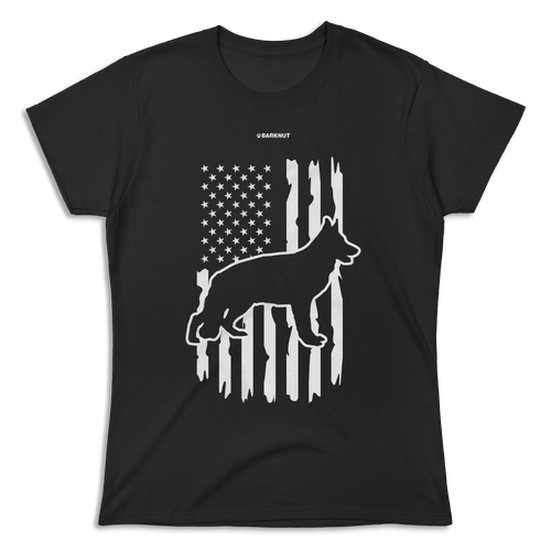 German Shepherd American Flag Shirt (Women's)