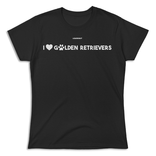 I Heart Golden Retrievers Black Shirt (Women's)