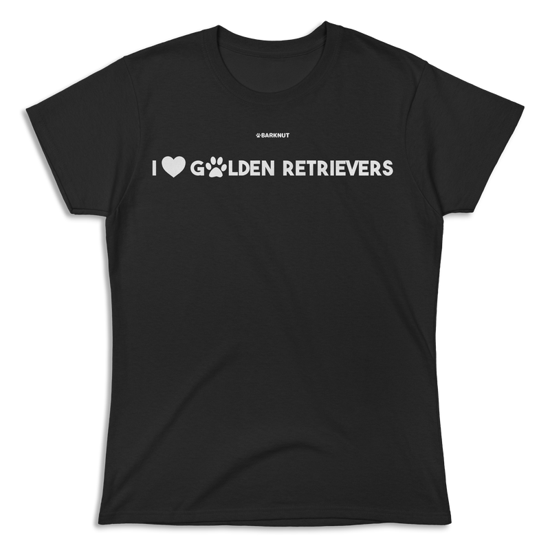 Load image into Gallery viewer, I Heart Golden Retrievers Black Shirt (Women&#39;s)
