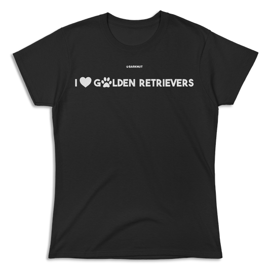 I Heart Golden Retrievers Black Shirt (Women's)