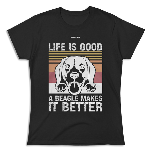 Life Is Good A Beagle Shirt (Women's)