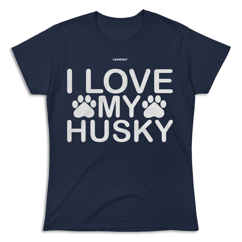 Load image into Gallery viewer, I Love My Husky Paw Print Shirt (Women&#39;s)
