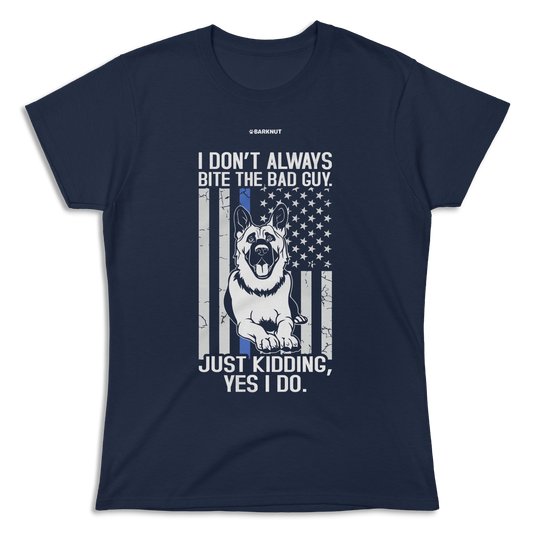 Funny Blue Line Police German Shirt (Women's)