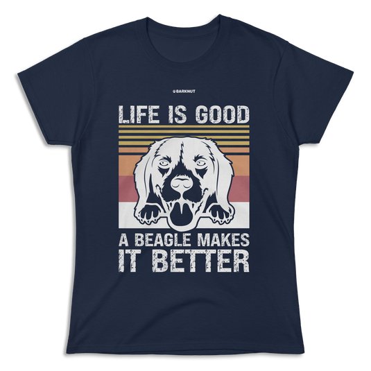 Life Is Good A Beagle Shirt (Women's)