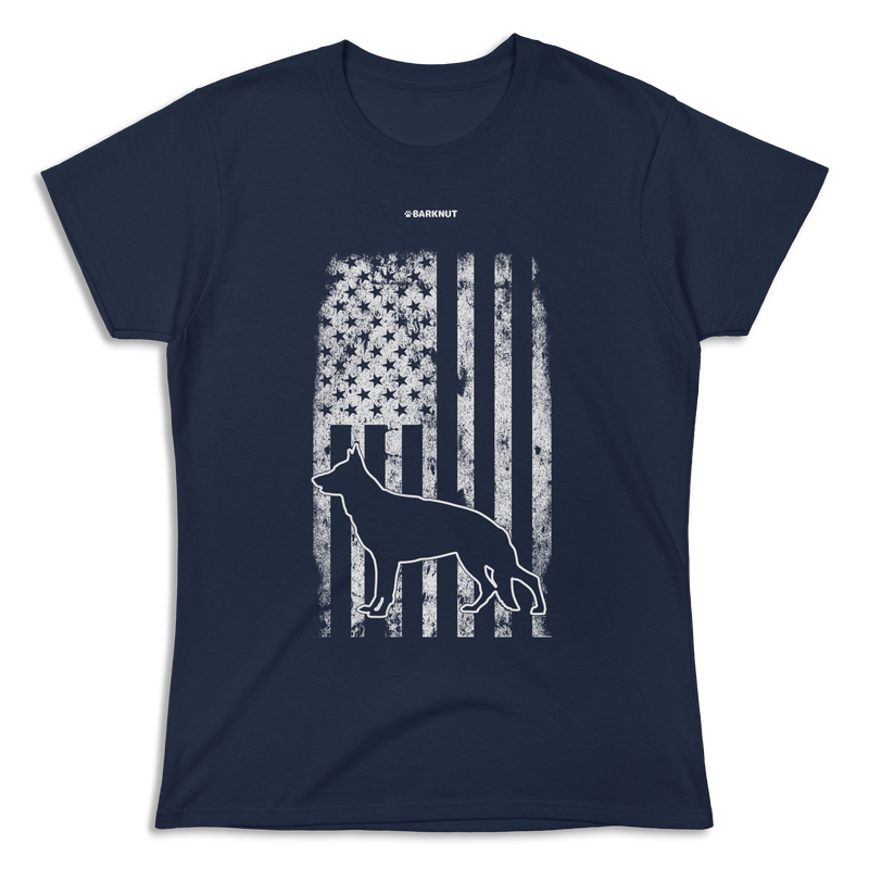 Load image into Gallery viewer, German Shepherd Faded American Flag Shirt (Women&#39;s)
