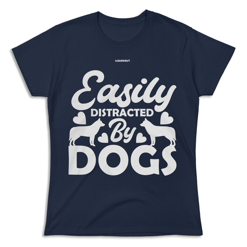 Load image into Gallery viewer, Easily Distracted by Dogs Black Shirt (Women&#39;s)
