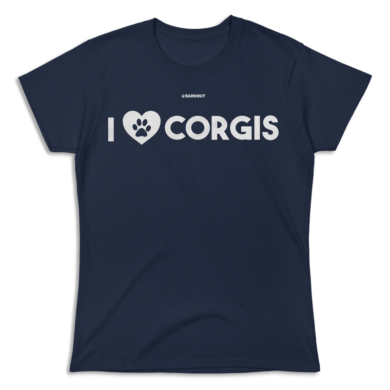 Load image into Gallery viewer, I Love Corgis Heart Shirt (Women&#39;s)
