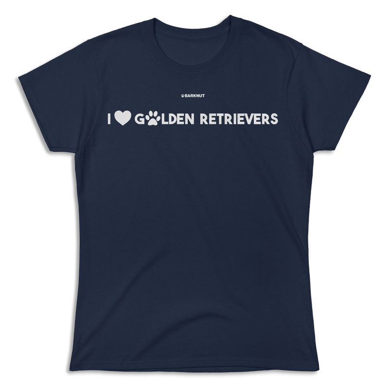 Load image into Gallery viewer, I Heart Golden Retrievers Black Shirt (Women&#39;s)
