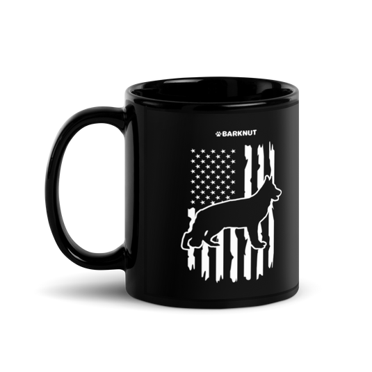 German Shepherd American Flag Mug