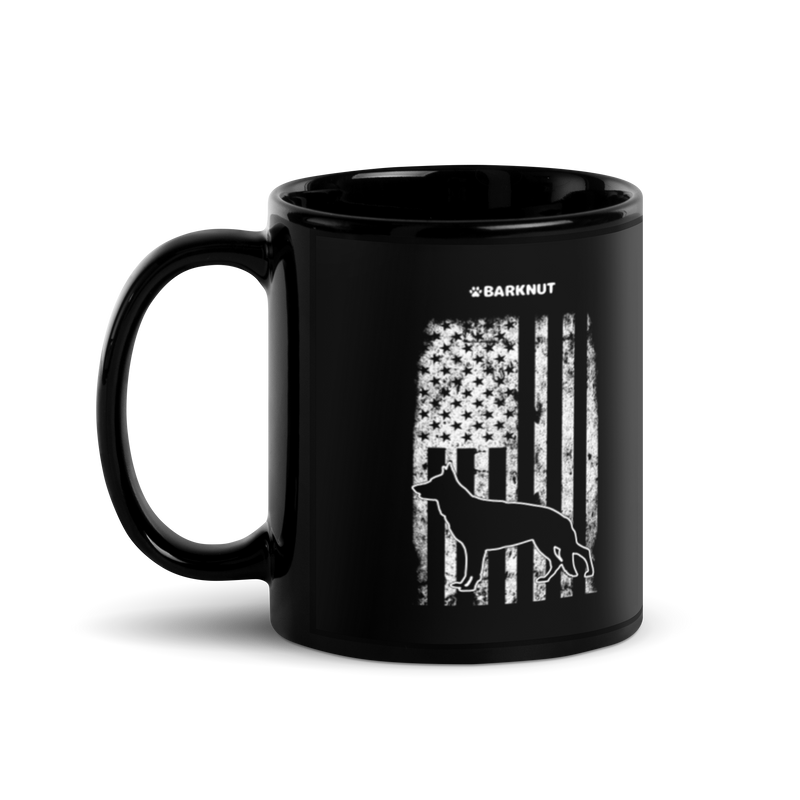 Load image into Gallery viewer, German Shepherd Faded American Flag Mug
