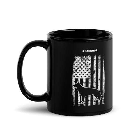 German Shepherd Faded American Flag Mug