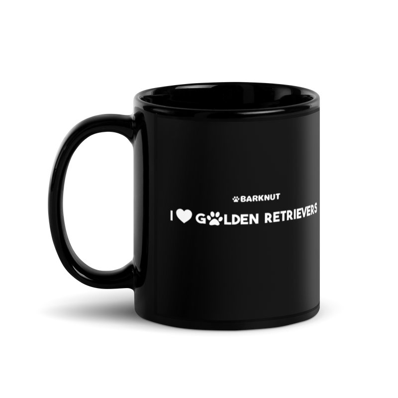 Load image into Gallery viewer, I Heart Golden Retrievers Black Mug
