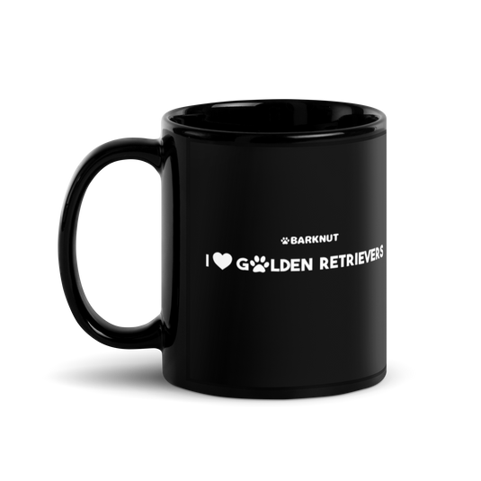 I Heart Golden Retrievers Black Mug